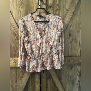 MINK pink paisley print blouse L